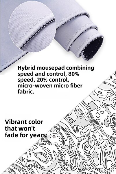 HELİXSUN 90x40 Cm Topografie Gaming Mouse Pad Baza anti-alunecare Tastatură mare Mousepad Mousepad