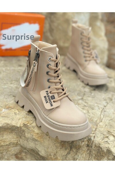 Surpie Shoes Gyerekcsizma, meleg bélésű Rugalmas magas talpú cipzáras gyerekcsizma