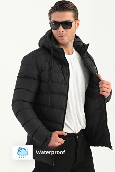 D1fference Pánská zimní sportovní bunda s kapucí a tlustou podšívkou