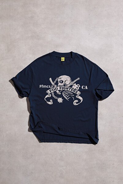 Overdrive تي شيرت Foo Fighters San Fernando كبير الحجم بأكمام قصيرة باللون ال...