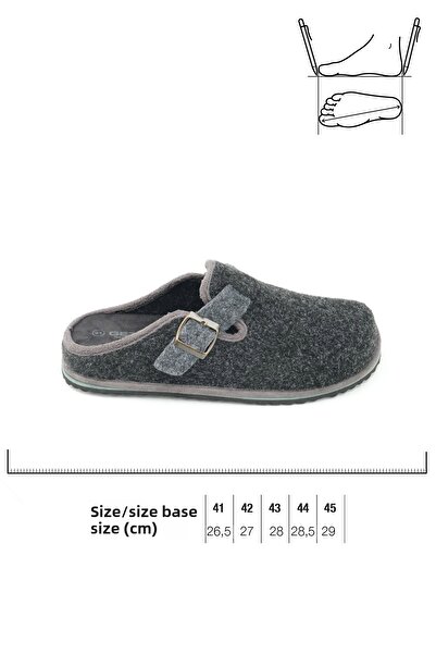 GEZER Winter Men's Fashion Buckle Adjustable Felt Home Garden Slippers