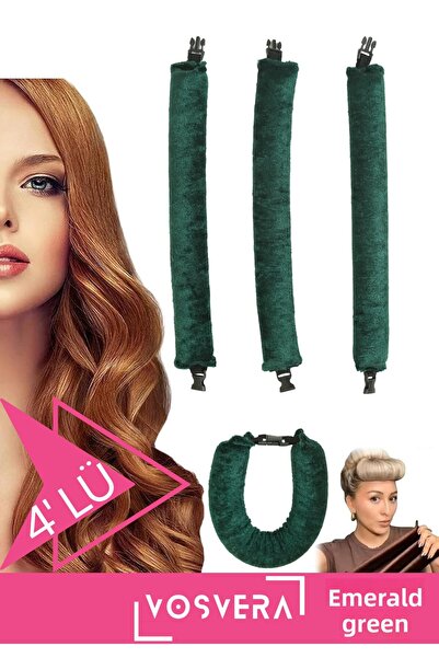 vosvera Velvet Hair Styler - Σάλτσα για μπούκλες μαλλιών χωρίς θερμότητα 4 συσκευασιών