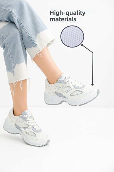 Devida Γυναικεία λευκά αθλητικά παπούτσια καθημερινά άνετα αθλητικά παπούτσια με σόλα αέρα GN110