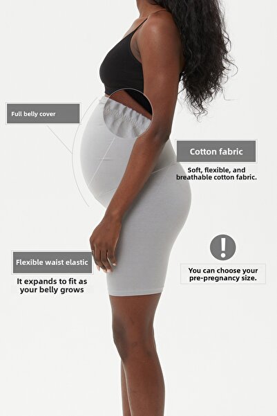 Almila 2021 Model Women's Maternity Leggings - Cotton and Elastane Short Shorts