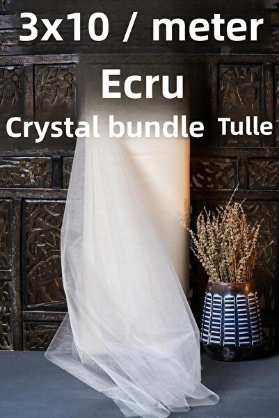 Dantelux Многофункционален кристален тюл (бохча тюл) 3x10 метра - екрю