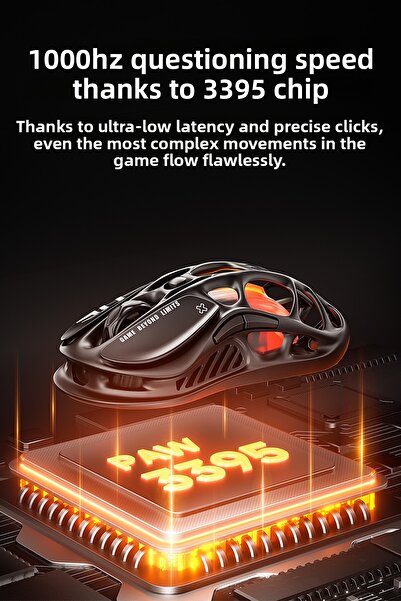 Gravastar GravaStar Mouse Mercury M2 :PAW3395, 26000 DPI, 650 IPS, 82 hrs battery, 1.5-hr charge, gaming-ready