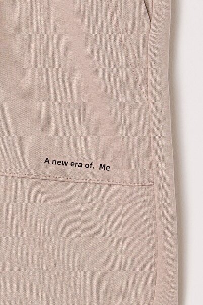 Trendyol Collection Mink Plus Size Letter Printed Shorts&Bermuda - Regular Fit Tmnss25Ap00006