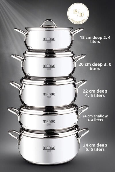 Snippy Mango Kitchen 19 Piece Steel Dowry Set: Teapot, Pot and Sahan