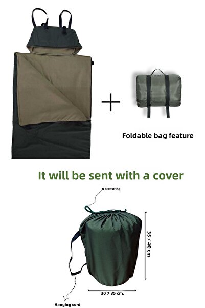 Med Online كيس نوم كاكي (-25 درجة) مقاوم للماء (215×75 سم) 220 جرام من الأليا...