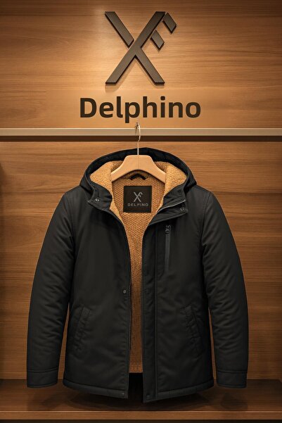 Delpino Αδιάβροχο και αντιανεμικό μακρύ παλτό με κουκούλα με γούνα στο εσωτερικό