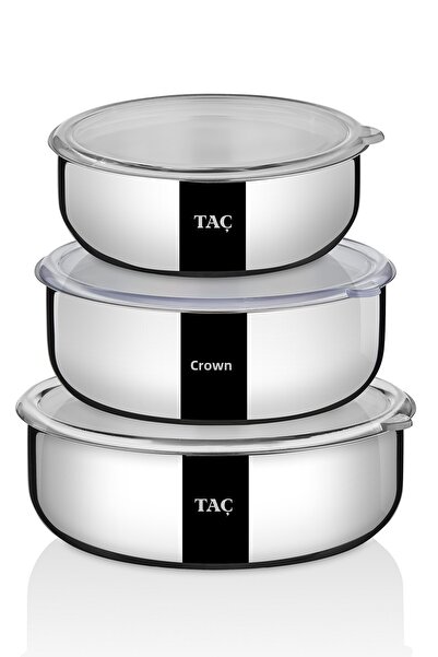 Taç Set recipiente de depozitare din oțel TrioBox (16-18-20 cm) 6 bucăți