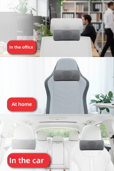 Viscofoam Carfort Small Visco Vehicle Neck Pillow – Orthopedic Auto Seat Neck Support Gray - Ergo Travel