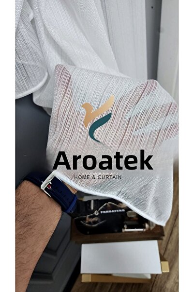 farbateks New Fashion Tulle Double Breasted Theater Echo Tulle Curtain with Thin Stripes