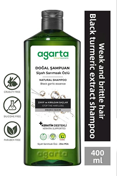 Agarta شامبو طبيعي مضاد لتساقط الشعر بالثوم الأسود - 400 مل
