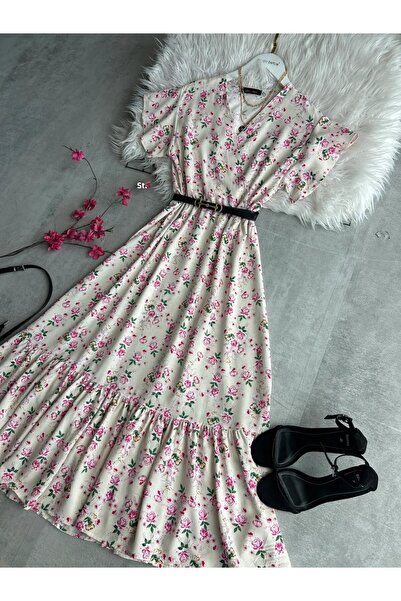 modabetce Kruvaze Collar Women's Dress Hazel