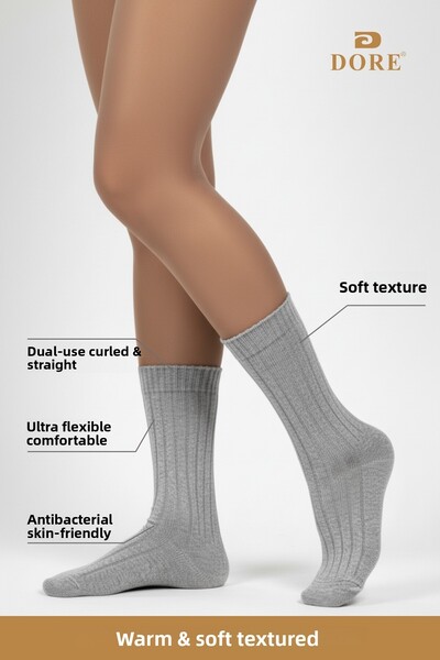 Dore Original Women's Soft Touch Premium Series Soft Textured Wool Corduroy Winter Sleeping Socks 4 Pairs