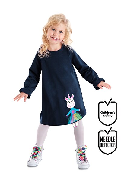 Denokids Lilycorn sötétkék - Tüllruha lányoknak, rugalmas ujjú