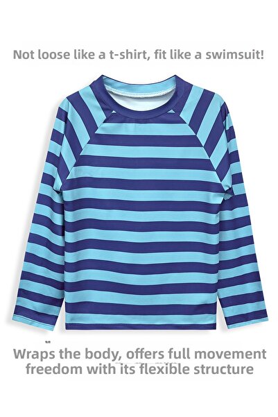 Denokids Uv Protection Striped Boys Swimwear T-Shirt