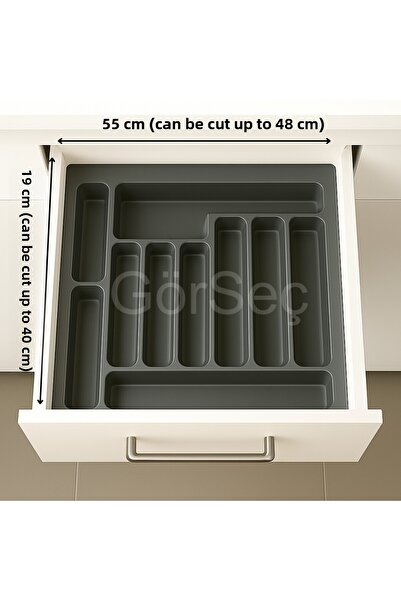 GörSeç 55X49 cm Kitchen Organizer - Drawer and Spoon Holder Set, 48*40 a Cuttable
