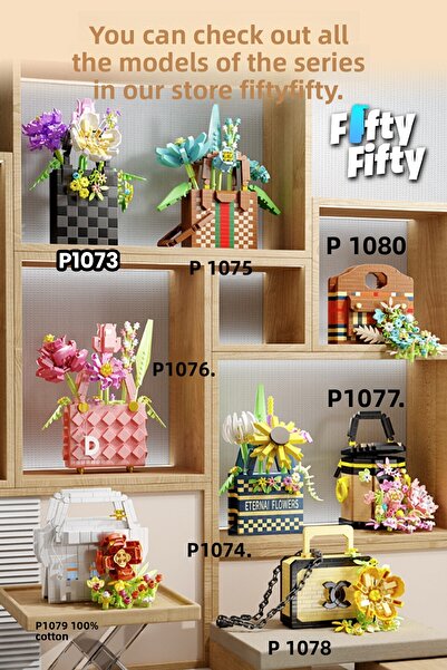 Vagonlife Panlos Boutique Series Black Checkered Bag Figure 628 Pieces Toy Building Set -Ffp1074