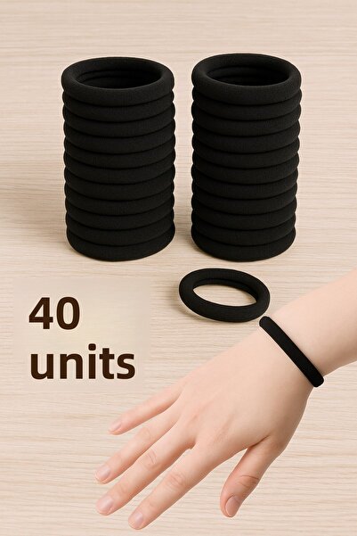 nistabolje 40 قطعة من مشابك الشعر السوداء للنساء والأطفال، مشبك مطاطي متوسط ​...