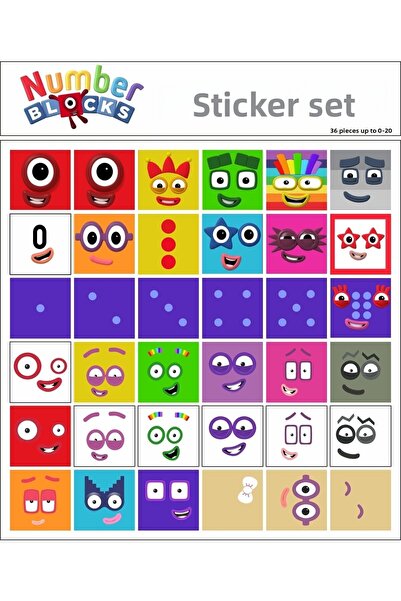Pass Pano NumberBlocksSticker36Pcs0-20