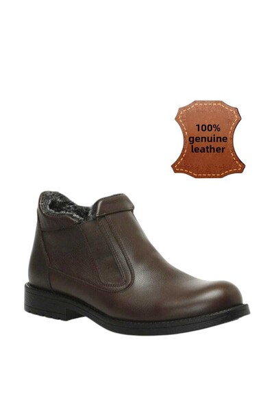 nazenintasarımlar Ανδρικές καθημερινές μπότες από γνήσιο δέρμα με φερμουάρ, αντιολισθητική σόλα, ανθεκτική στο κρύο