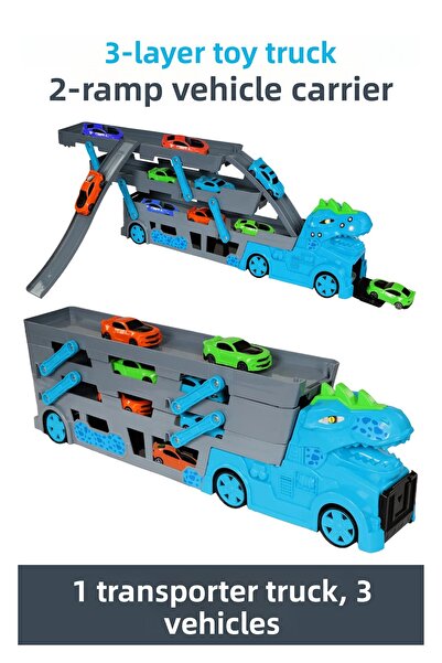 SmartFox 3 Storey Toy Truck - Vehicle Transporter Truck with 2 Ramps