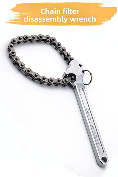 Badem10 Chain Filter Removal Wrench Durable Steel Body Oil and Water Filter Opening Tool