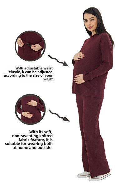 Luvmabelly - Myra9610 - Knitted Maternity Bottom Top Set