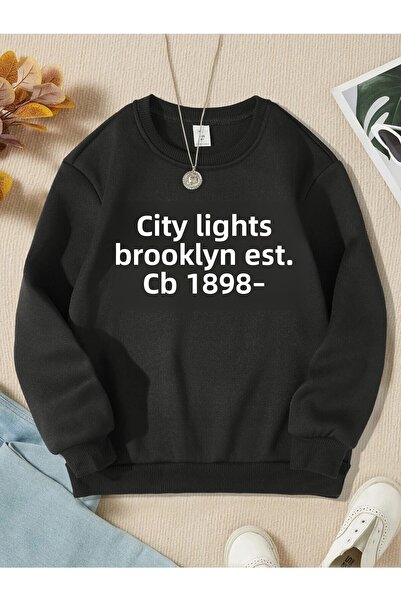 LePold Černá dívčí/chlapecká mikina s brooklynským potiskem