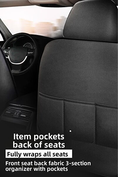 GM-DESIGN Speed ​​Series Beige Jacquard Fabric Universal Car Seat Cover - 5 Seats Full Set