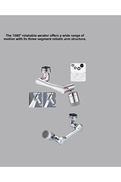 Clevora 1080 °   Rotatable Faucet Head Robotic Arm Aerator Versatile Water Direction
