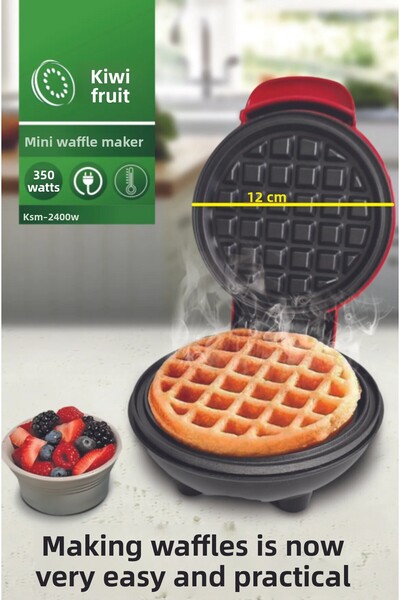 Kiwi Ksm-2400w mini waffle maker with nonstick plates