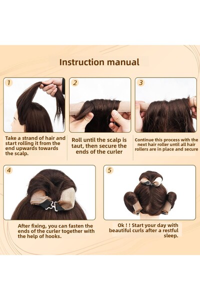 vosvera Bigudiuri din catifea pentru ondularea părului fără căldură - set de 4 bucăți Sos Hair Styler