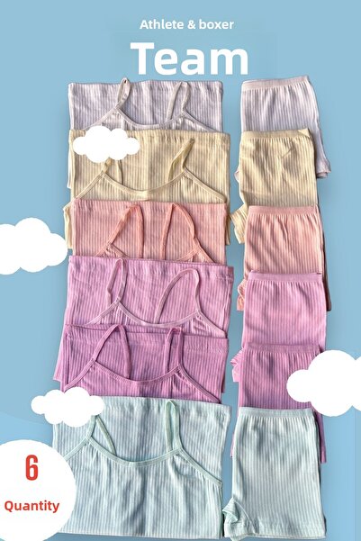 Dondeza Σετ 6 τεμαχίων παστέλ χρώματος κορδόνι και μπόξερ για κορίτσια