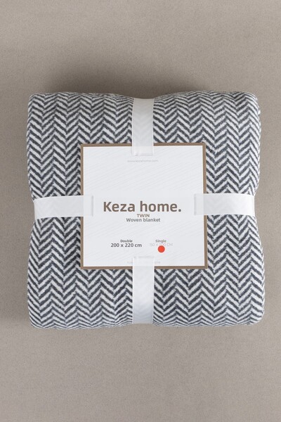 Koza Home Διπλή κουβέρτα μαλακή βαμβακερή κουβέρτα μονή κρέμα ανθρακί 150 x 2...