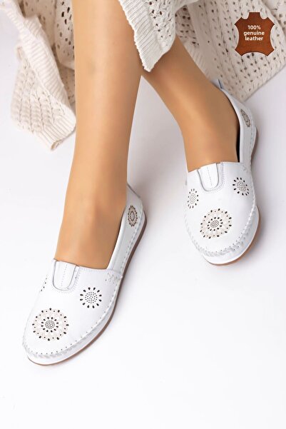 Lal Shoes & Bags Loyd (100%) pravá kůže Pohodlné dámské baleríny-bílé