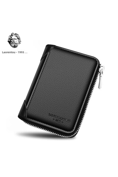 Laorentou Men's Wallet - Genuine Leather, Italian Made, Card Holder