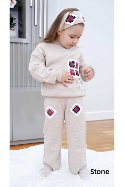 Meriç bebe Set de tricotaje din 3 piese pentru fete cu motiv din dantelă, cu ...