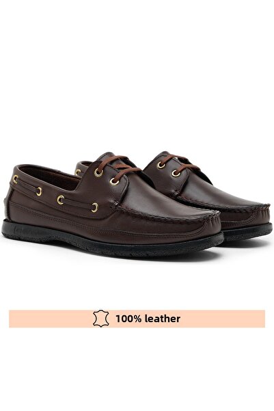 Fine Ayakkabıcılık Genuine Leather Brown Men's Loafer Shoes (Dexter) 39-47