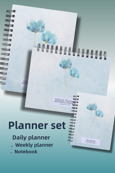 pcpapiruscraft 3-компонентен комплект за планиране, ежедневник, седмичен планирач, списък със задачи, академичен дневник