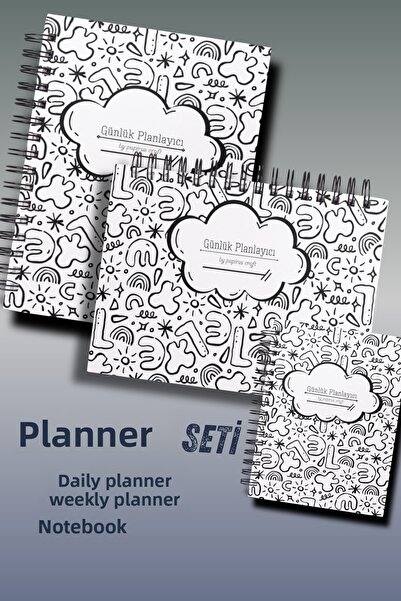 pcpapiruscraft 3-Pack Planning Set, Daily Planner, Weekly Planner, To-Do, Academic Agenda