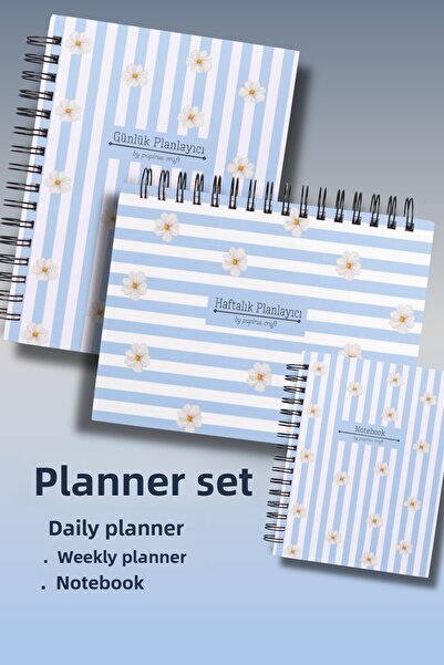 pcpapiruscraft 3-компонентен комплект за планиране, ежедневник, седмичен планирач, списък със задачи, академичен дневник