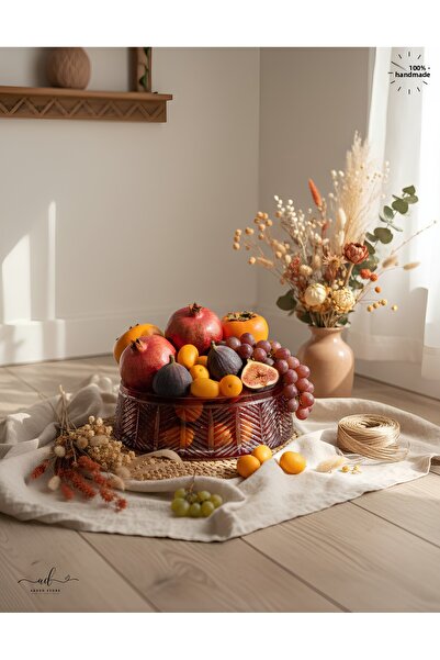 AKDEN STORE Crystal Cutting Decor Mercury 24 cm Bowl