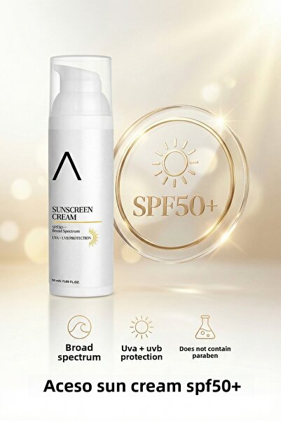 Aceso Naturals Spf 50 Sunscreen Cream ☀️ |   Oil-Free Lightweight Texture & B...