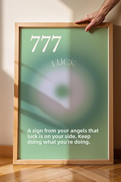 Saturn Îngerul nr. 777 Tablou înrămat cu numere ale îngerilor, noroc, aura, e...