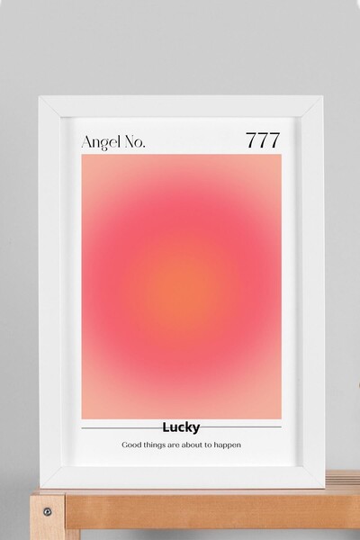 Saturn Îngerul nr. 777 Tablou înrămat cu numere ale îngerilor, noroc, aura, e...