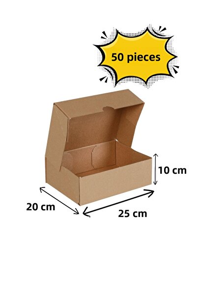 CANKIR 50 قطعة صندوق كرتون 25x20x10 سم - صندوق التجارة الإلكترونية والشحن