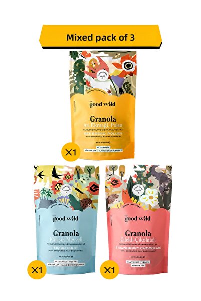 THE GOOD WİLD حزمة المزايا المكونة من 3 قطع من الجرانولا الخالية من الغلوتين ...